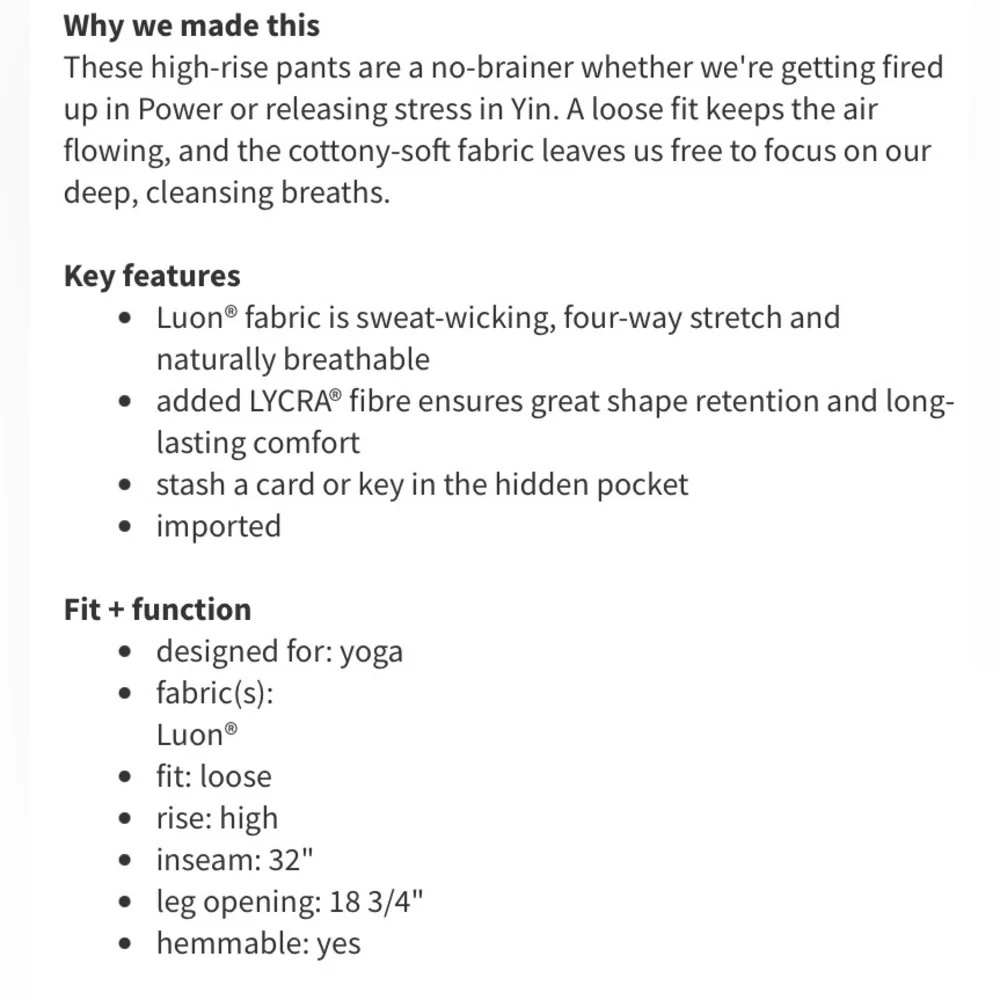 LULULEMON Still Going Pant in Black - 6